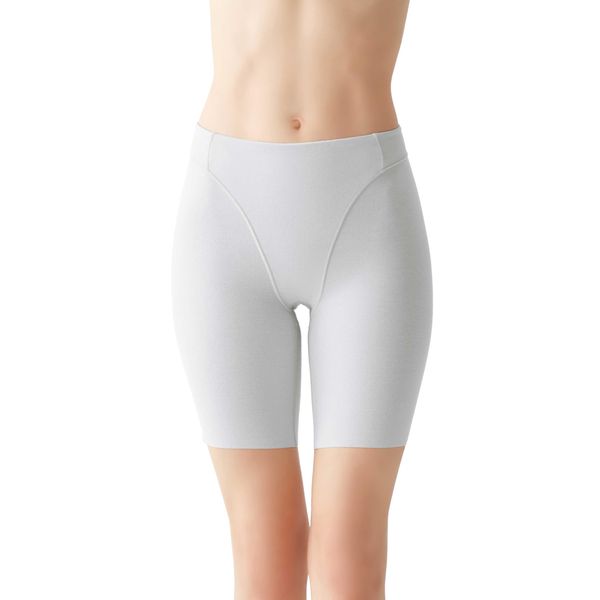 Gunze KB4063N Women's Girdle, Long Length, Kireilabo Fitte 100% Cotton, Twilight Silver, twilight silver