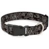 Buckle-Down 13-18" Bd Logo Scattered Black/Gray Plastic Clip Collar, Wide Small