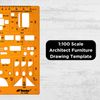 Leniar Architectural Drawing Stencil - 1:100 Sanitary Template - Technical Drawing Stencil for Interior Design