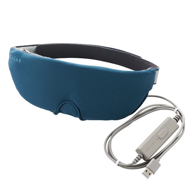 Elecom HCI-H01NV Hot Eye Mask, USB Powered, 2-Level Temperature Adjustment (104°F / 42°C / 47°C), Warming, Light Blocking, Relaxing, Sleep, Washable, Auto Power Off Timer Function, Midnight Navy