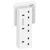 3 Way Plug Adapter, ANVODE Vertical Plug Extension, Wall Socket Power Extender Adaptor for Home, Office, Kitchen, White