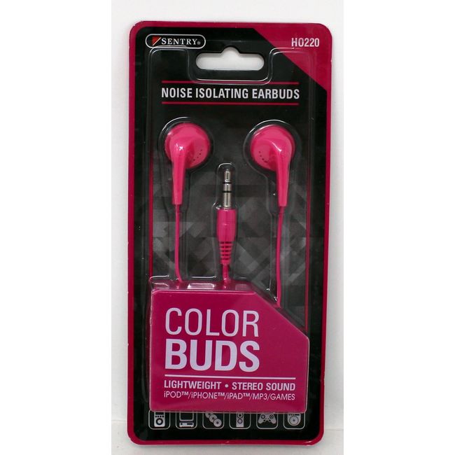 Sentry Noise Isolating Color Buds Pink (Pack of 3)