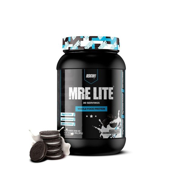 REDCON1 MRE Lite Whole Food Protein Powder, Cookies N' Cream - Low Carb & Whe...