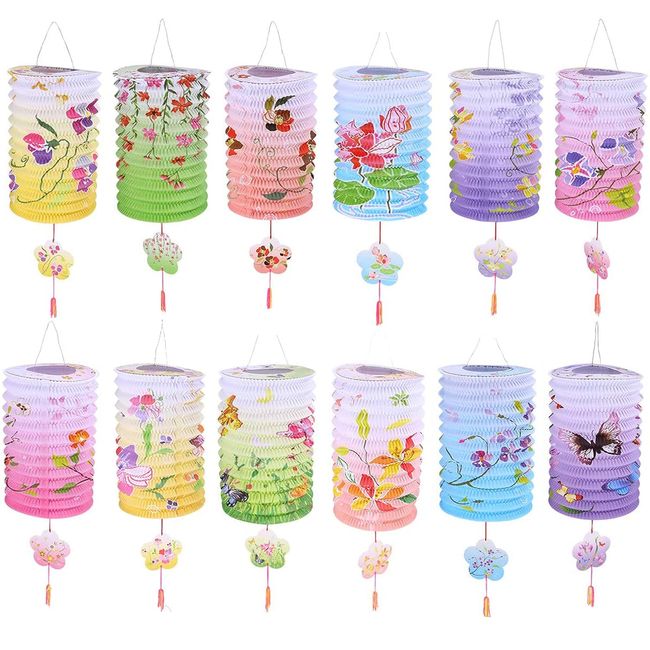 Mini Lanterns Set, Flower Pattern, Lanterns, Bon Festivals, Decoration Supplies, Tanabata, Decoration, Summer Festivals, Festivals