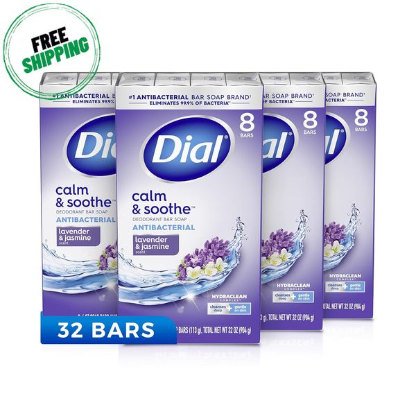 Dial Complete Antibacterial Deodorant Bar Soap , 4 Oz, 8 Bars Pack-4