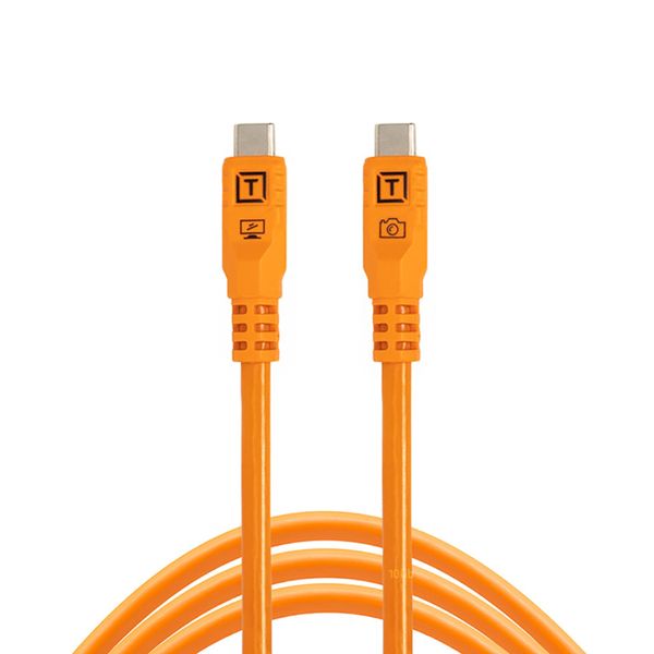 Tether Tools TetherPro Optima 10G USB Exclusive Data Transfer, 6’ (1.8M) Straight to Straight Cable - Orange