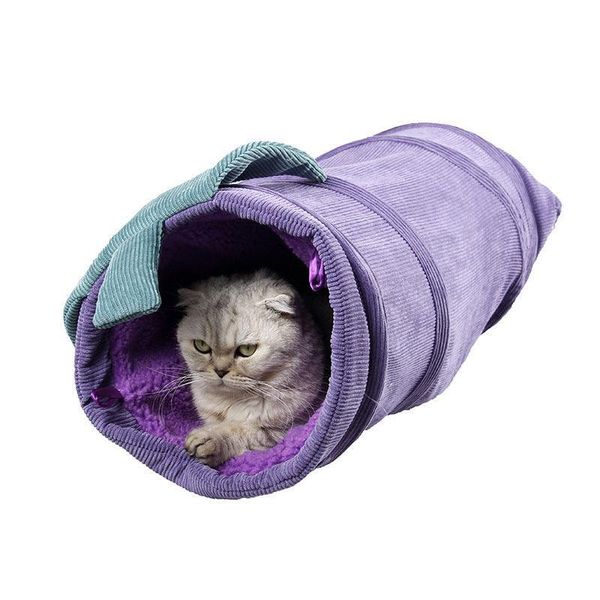 Cozy Pet Rest Haven - Reversible Cat Hammock With Creative Design - Purple Eggplant