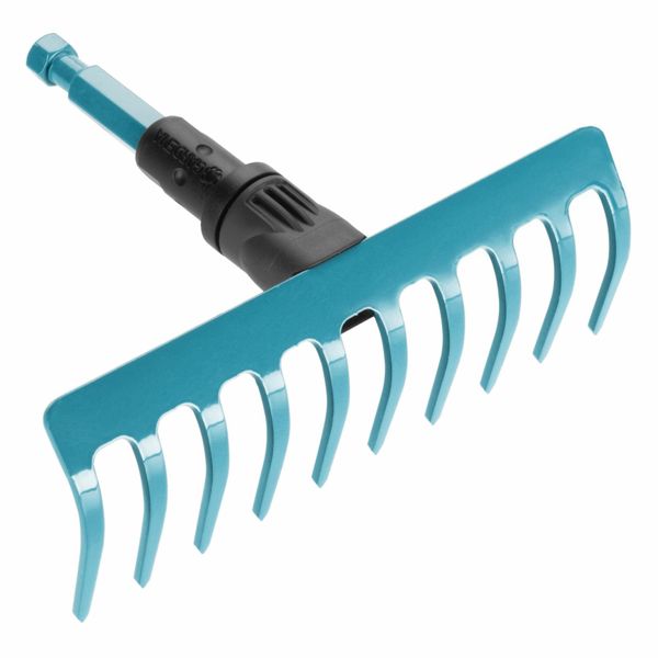 Gardena combisystem rake garden rake for floor work such as cleaning, roughening and leveling, working width 18.5 cm, 10 teeth, for combisystem stems, stem recommended length of 130 cm (3185)