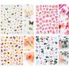 Yeahbo Nail Art Stickers Flowers Self Adhesive, Flowers Nail Stickers for Gel Nails, 8 Sheets Nail Decals Self Adhesive Flower Rose Leaves Butterfly Nail Design, Nail Decoration for Women Girls Kids