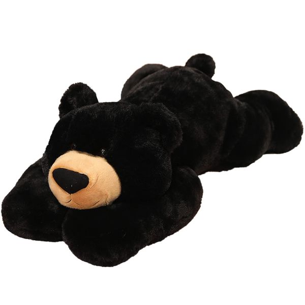 Doireum Weighted Stuffed Animals, Weighted Bear Stuffed Animal Toy Black Bear Plush Throw Pillow Gifts for Boys Girls, 11.8 inch