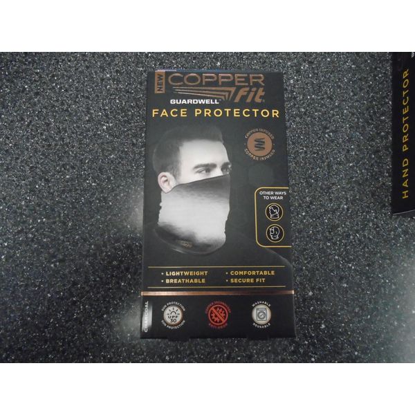COPPER FIT FACE PROTECTOR,GATOR, UNISEX, ONE SIZE, CHARCOAL, NIB