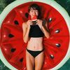 Swimline Watermelon Slice Floating Pool Island Red/Green 60'' Diameter