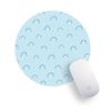 Sky Blue & Dark Blue Arches Rainbows Pattern PC Office Computer Round Mouse Mat Pad Desk Mousemat Mousepad