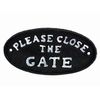 Cast Iron Metal Please Close the Gate Sign Plaque