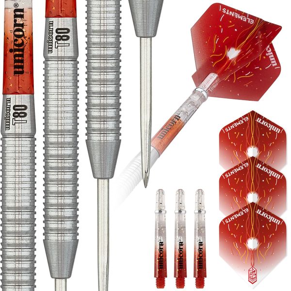 Unicorn Steel Tip Darts Set | Core XL Striker Series Style 1 | 80% Natural Tungsten Barrels | 20 g