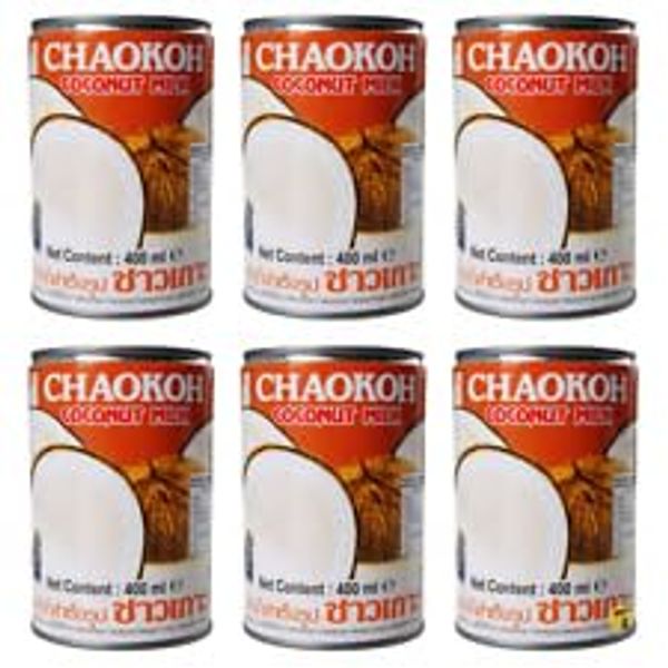 Chaokoh Coconut Milk 400ml - Pack of 6 | Premium Quality | Rich and Creamy | Pure and Natural | Premium Thai Coconut Milk