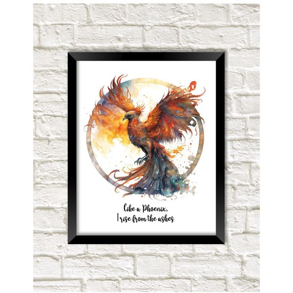 Like a Phoenix, I Rise from the Ashes Suicide Awareness UNFRAMED Art Print Wall