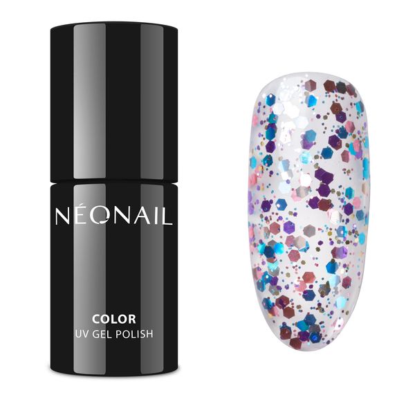 NEONAIL CRAZY IN DOTS Transparent Nail Polish Maxi Confetti 7.2 ml