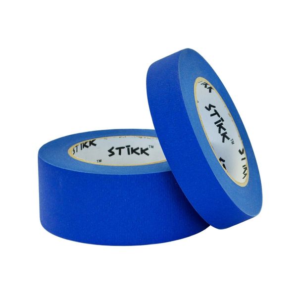 Painters Masking Tape Blue 1 Roll Each 1" 2" x 60yd (24mm, 48mm x 55m) STIKK