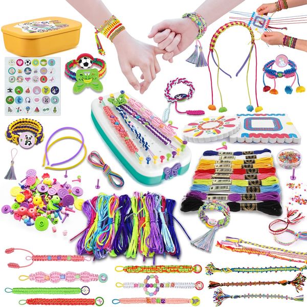 UQTOO Misanga Handmade Kit for Girls, DIY Strings, Toys, Knitting, Crafts, Bracelet Set, Children's Birthday Gift, Handmade Macrame, Rope, Accessory Kit