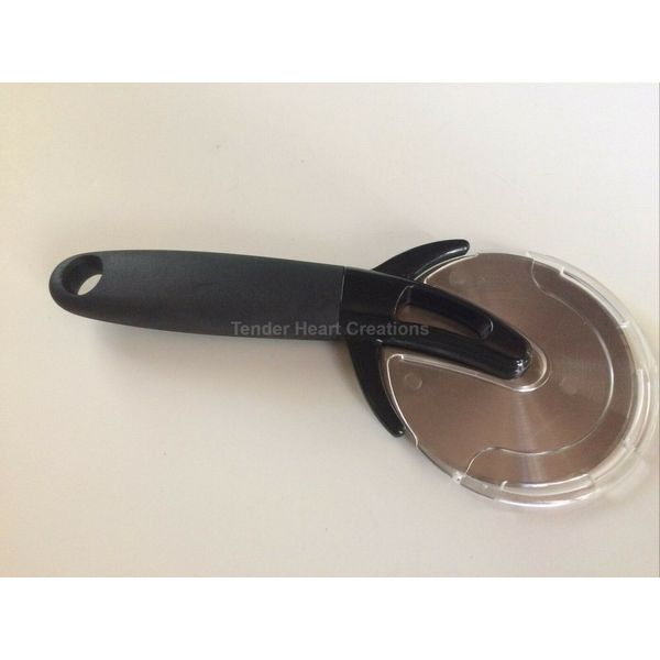 Pizza Cutter Wheel Stainless Steel 3.5" Blade Cover Nonslip Grip Dishwasher Safe