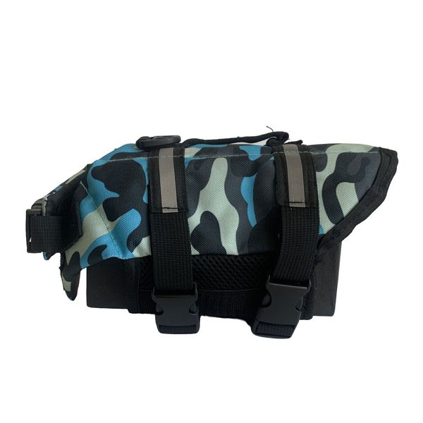 Camo Pet Life Vest Jacket Blue Camouflage Dog with Adjustable Buckles X-Small