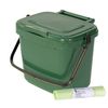 5 Litre Plastic Kitchen Compost Caddy with 50x Tie handle bags, Green