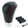 Lunsom R Shape Shift Knob Leather Gear Shift Knob Universal Auto Manual Car (Red Stitching)