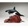 ORCA KILLER WHALE Sculpture by JOHN PERRY Large version 10in long Statue Airbrushed
