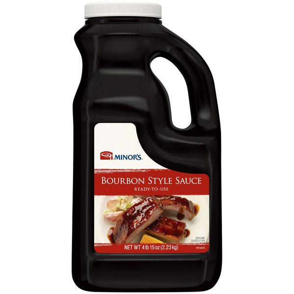 Minor's BBQ Sauce, Bourbon Style Sauce, Savory Southern Blend of Molasses and Onion, 4 lb 15 oz Bulk Bottle (Packaging May Vary)