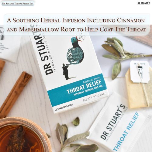 Dr Stuarts Throat Relief Tea | 15 Tea Bags in Each Pack | Herbal Infusion Tea | Herbal Tea to Help Coat The Throat