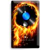 VINYL RECORD FIRE FLAMES LIGHT DIMMER CABLE WALL PLATES MUSIC STUDIO ROOM DECOR