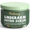Body Scrub and Armpit Detox Scrub 8.8 oz with Peppermint, Aloe Vera and Walnut Shell Powder, Underarm Scrub Helps on Removing Odor, Deep Cleanse & Exfoliating, for Legs, Knee, Feet, Hands Whole Body