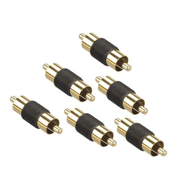 VCE 6 Stück Cinch Adapter Chinch Stecker auf Chinch Stecker Adapter Audio Video Adapter Cinch Stecker auf Cinzh Stecker Kupplung AV Verbinder Verbindungsstück