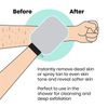 New Lindo Dermaglove - Deep Exfoliation Mitt, Remove Dead Skin, Reveal Softer Skin, Remove Bumps/Clogged Pores, Hang Ribbon (Gray/Mint)