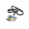 Durable 54 x 87 mm Holds 1 Card Pushbox Mono with Lanyard Security ID Card Holder - Transparent (Pack of 10)