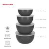 KitchenAid 4pc Meal Prep Bowls Set with Lids - Charcoal Grey