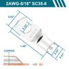 2 AWG Battery Cables with Terminals, 2PCS Copper Battery Cables with 5/16 ring terminals(Positive & Negative,2FT).