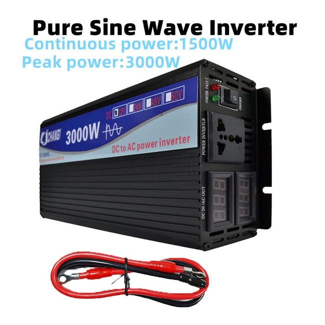 Inverter 2000W Pure Sine Wave Power Inverter Peak 4000W 12V/24V to 120V  60HZ US