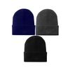 Lightweight Plain Solid Knit Stretch Beanie Hat (Acrylic, Black)