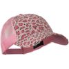 MG Women's Print Mesh Canvas Trucker Baseball Cap Hat (Pink Leopard)