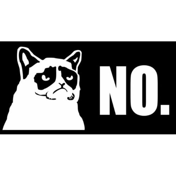 Grumpy cat Type1 Car sticker Decal white x1