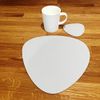 Pebble Shaped Placemat and Coaster Set - Light Grey - Set of 4