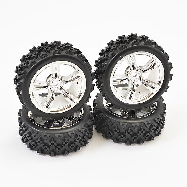Fastrax 1/10Th Touring Wheel/ Rally Block 5-Spoke Chrome