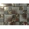 NY46 Silver Brown Gradient Glass/Metal Square Mosaic Tile Kitchen Bathroom