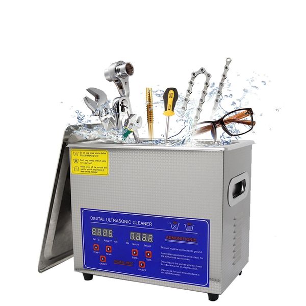 AOUVAU Professional Ultrasonic Cleaning Machine 3L with Heater & Digital Timer