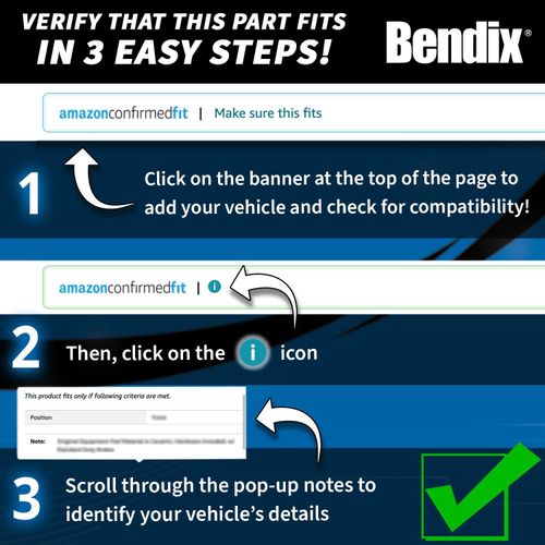 Bendix Priority1 CFC2374 Ceramic Rear Brake Pads for Chevrolet Equinox 2023-2021, Malibu 2023-2020, GMC Terrain 2023-2021