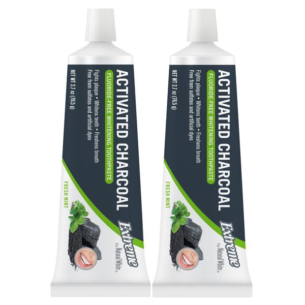 Body Magic 2.6 oz (76.5 g) x 2 Piece Set, Charcoal Toothpaste, Teeth Whitening, Toothpaste, ACTIVE CHACOAL EXTREME by Natural White, Activated Carbon Extreme, Toothpaste, Fresh Mint Flavor