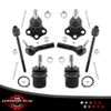 Front Upper Lower Ball Joints Inner Outer Tie Rods for Dodge Dakota 2000-2004