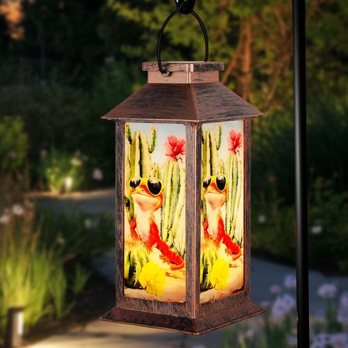 Senflame Solar Lanterns Outdoor Waterproof for Garden & Patio Decor - Red Lizard Design LED Hanging Lights Birthday Gifts for Women, Mom, Grandma Easter, Mothers Day Presents Solar-Powered Yard Decor
